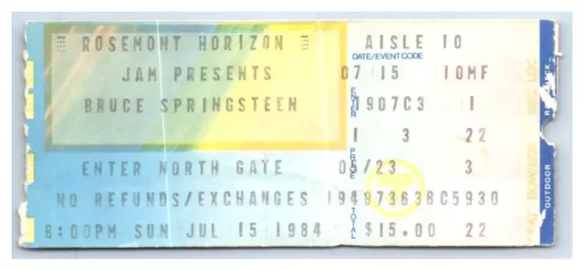 Bruce Springsteen Concert Ticket Stub Juillet 15 1984 Chicago Illinois