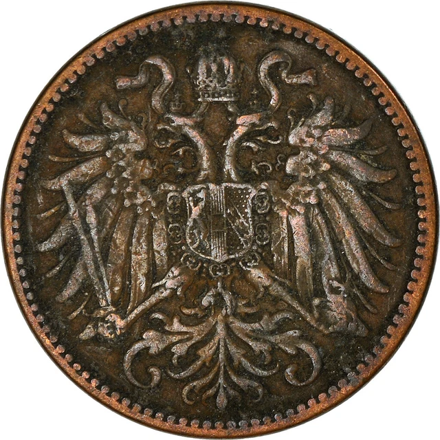 [#384132] Coin, Austria, Franz Joseph I, 2 Heller, 1911, EF, Bronze, KM:2