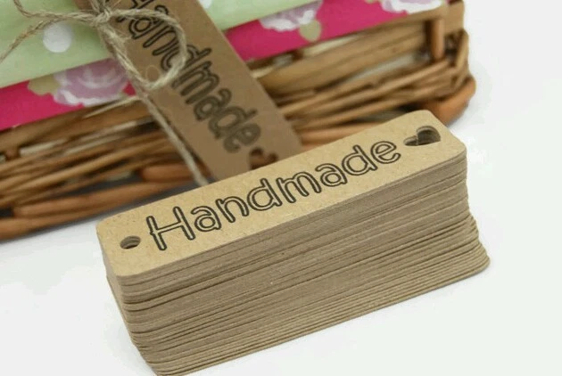 x50 'Handmade' labels gift tags for sewing,knitting,jewellery,crafting 2