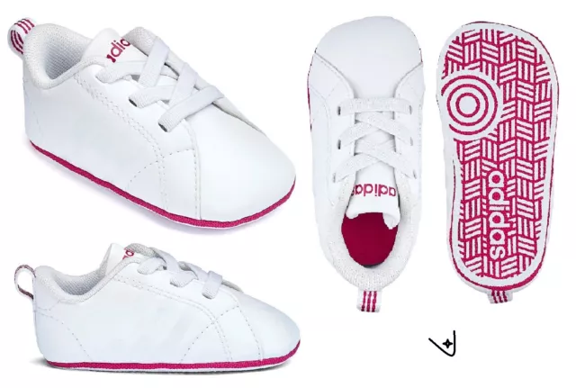 CHAUSSURES ADIDAS B B Fille Vs Advantage Berceau Blanc Rose Douce