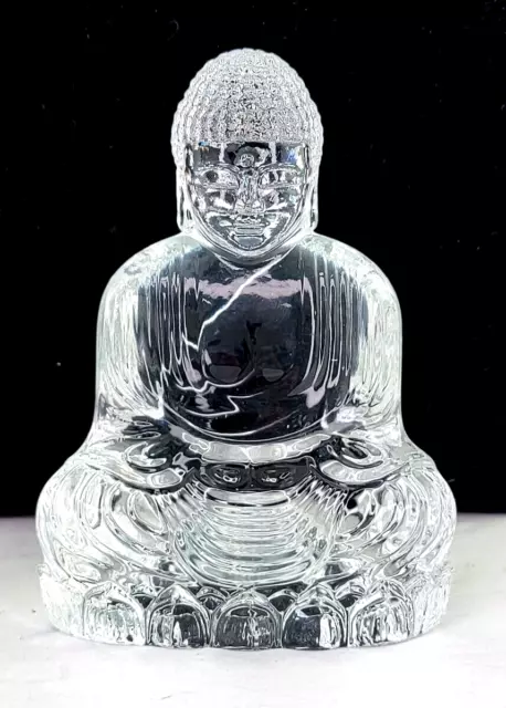 Crystal Buddha Statue Buddhism Seated Sculpture Peace Meditating Spiritual Gift