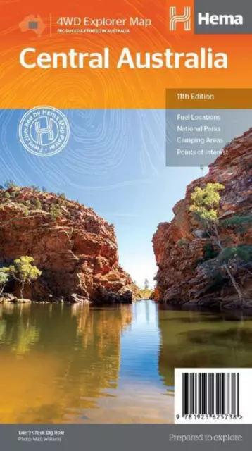 Hema Maps Central Australia & Region Waterproof 4WD Explorer Map 11th Edition