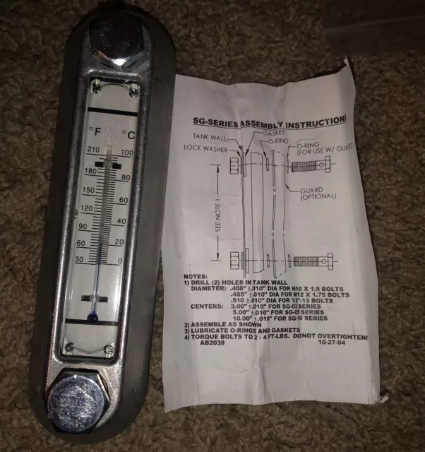 5" Reservoir Sight Level Gauge w/Thermometer Zinga SG05ATG 9-7287-5 Hydraulic