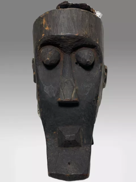 Old African Kuba Ceremonial Kete Wood Helmet Dance Ngita Mask Congo