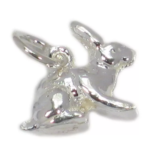 Rabbit sterling silver charm .925 x 1 bunny rabbits charms