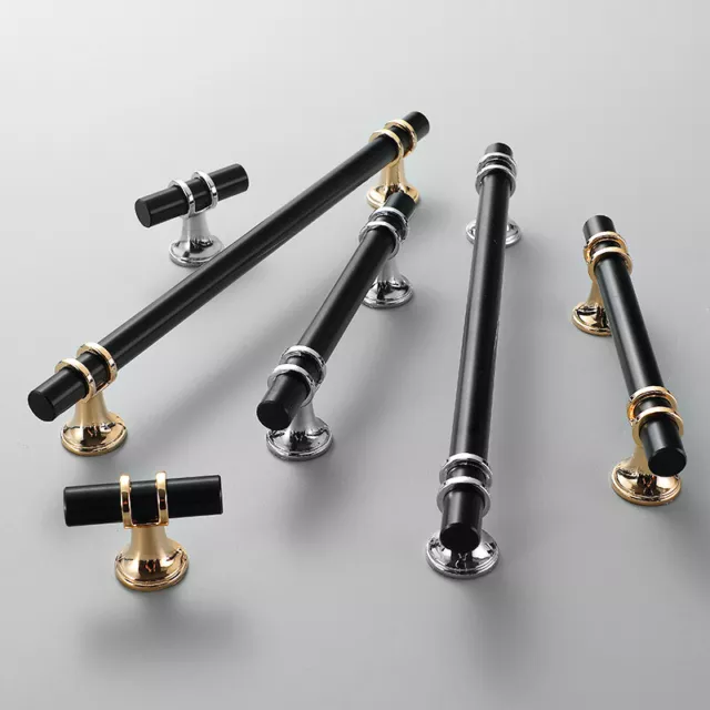 T Bar Drawer Knobs Closet Pulls Kitchen Cabinet Door Handles Black Silver Gold