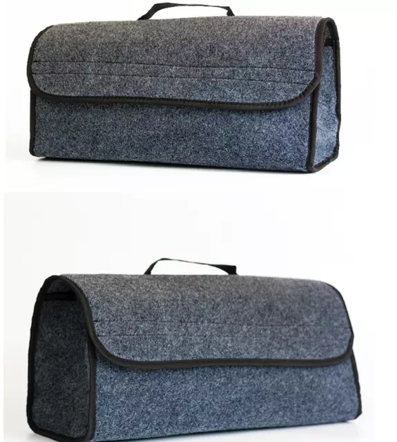 Car Boot Organiser Large Carpet Storage Bag Tools Travel Tidy Hook Loop Case 2