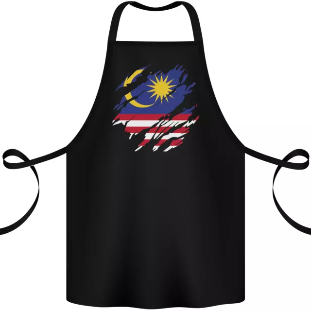 Torn Malaysia Flag Malaysian Day Football Cotton Apron 100% Organic