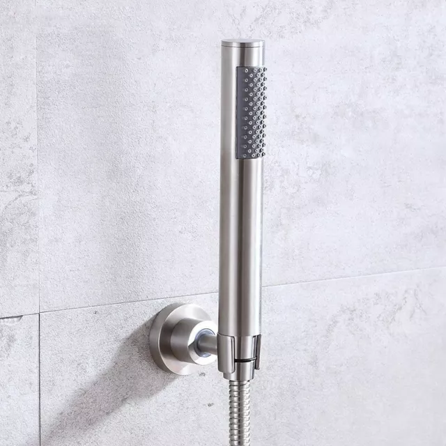 Stainless Steel Hand Held Shower Bathroom Shower Sprayer Holder Hose Set Brushed