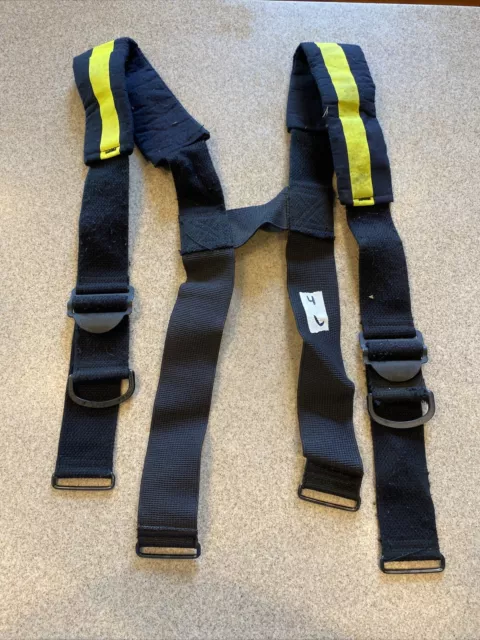 Firefighter Padded Suspenders Black Parachute Style Turnout Pants Lion Apparel