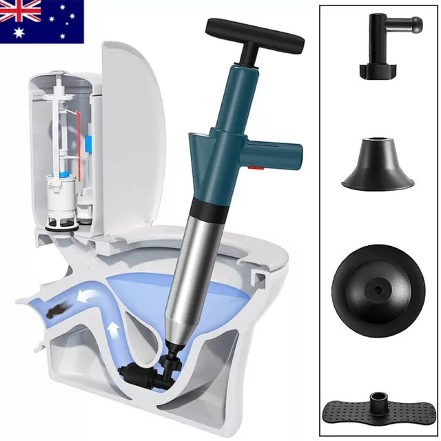 Pipe Plunger Drain Unblocker High Pressure Air Sewer Toilet Powerful Cleaner AU