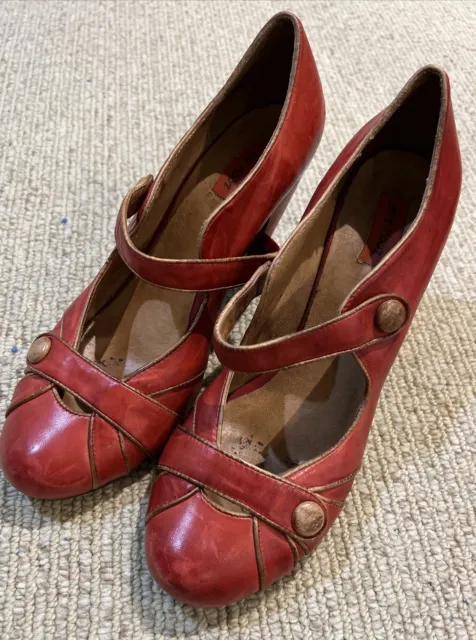 Cute Red Miz Mooz Size 9 Mary Jane Heels Shoes