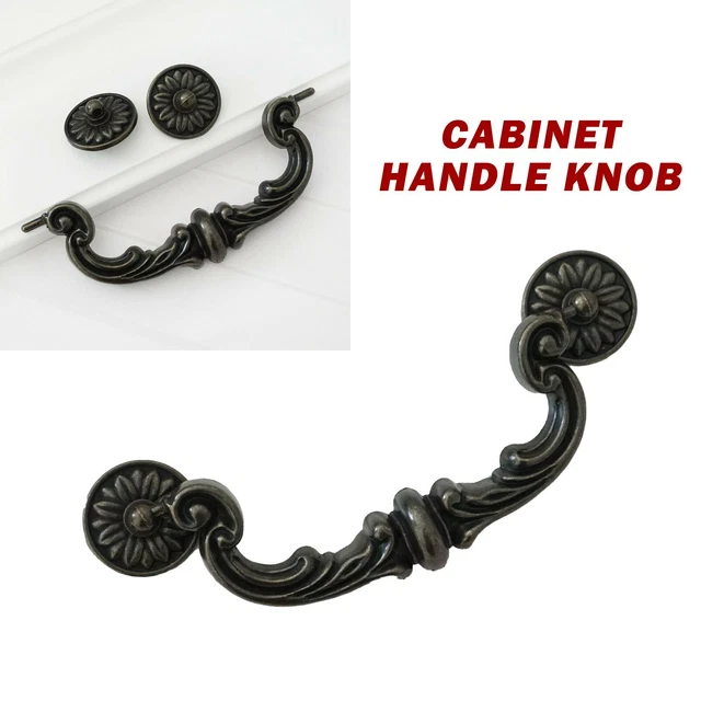 Vintage Drop Bail Retro Dresser Drawer Pull Antique Bronze Cabinet Handle Knob