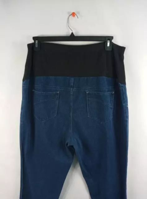 TIME AND TRU blue denim full panel pockets stretch pull on maternity ...