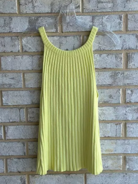 By Anthropologie Zadkine Yellow Ribbed Tank Top Sweater, Size S