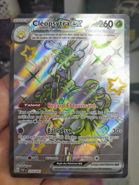 Carte Pokemon Rare CLEOPSYTRA EX 214/091 FULL ART - NEUF - CARTE POKEMON Shiny Ultra Rare écarlate Violet