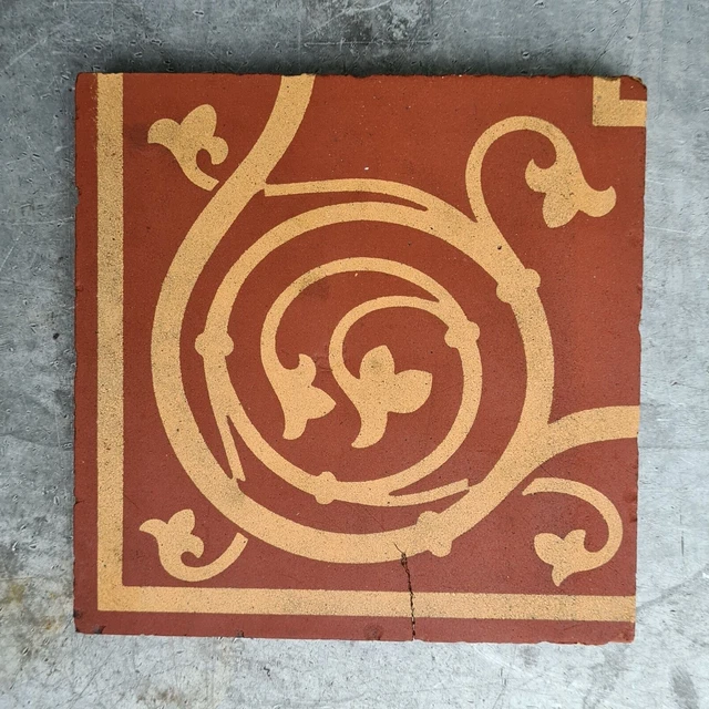 Victorian Arts & Crafts Reclaimed 6"x6" Red Encaustic Tiles By Maw & Co
