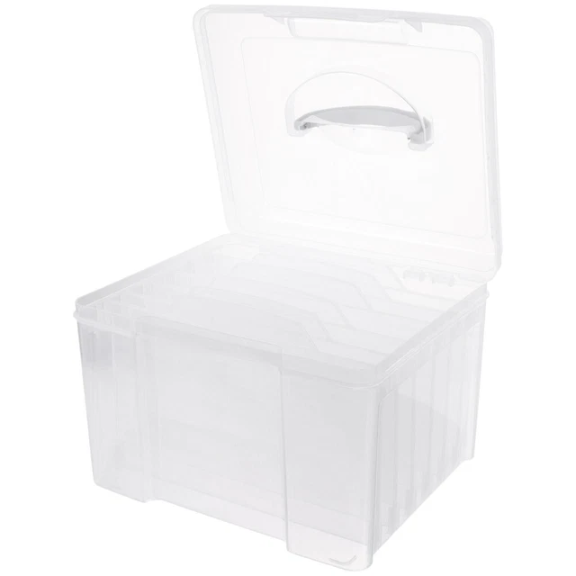 Caja de almacenamiento de fotos caja de fotos organizadora caja de plástico portátil organizar