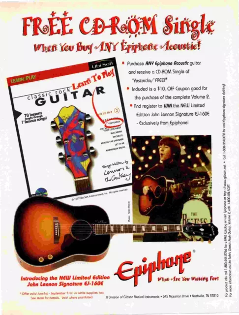 Ppot7  Picture/Advert 11X8 Epiphone Guitars : The Beatles
