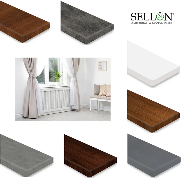 Alféizar de Ventana MDF Blanco Antracita Madera Laminado Interior la 25 / 40mmA