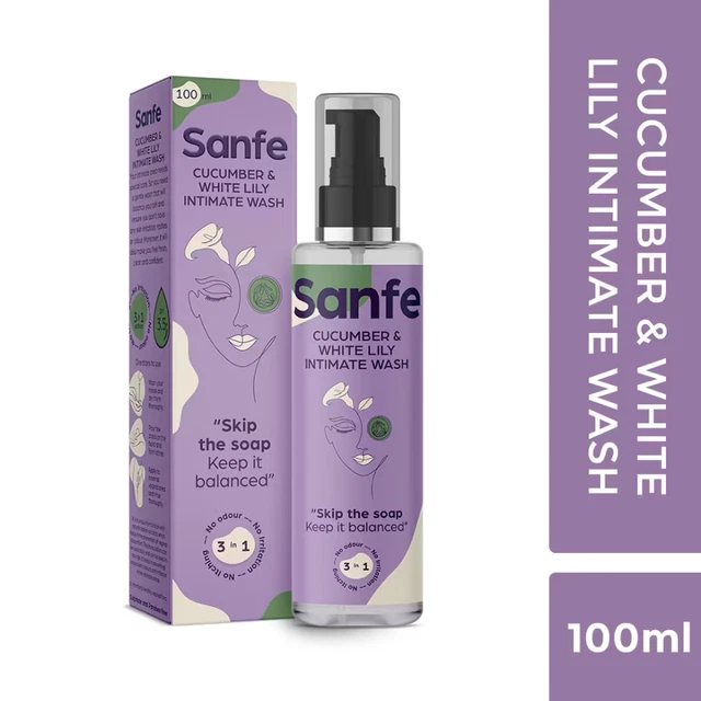 Sanfe 3 en 1 lavado íntimo con pepino y lirio blanco (100 ml)