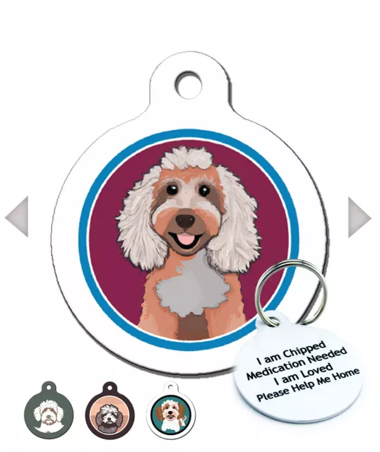 Cockapoo Pet ID Tag Personalised Breed Dog Tags For Dogs Metal Name Disc