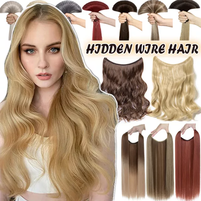 Hidden Wire in Hair Extensions Secret Nano Ring No Clip Hairpiece Straight Curly