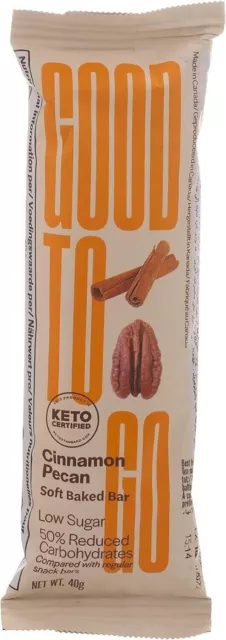 Good To Go Soft Backed Cinnamon Pecan Keto Bar, 40 gm free shipping world wide