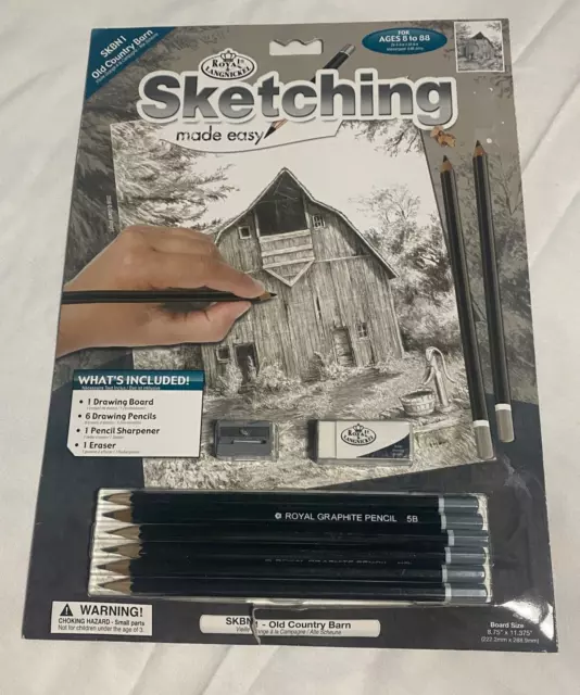 Royal Langnickel Pencil Sketching Made Easy Kit 9"X12" SKBN1 "Old Country Barn"