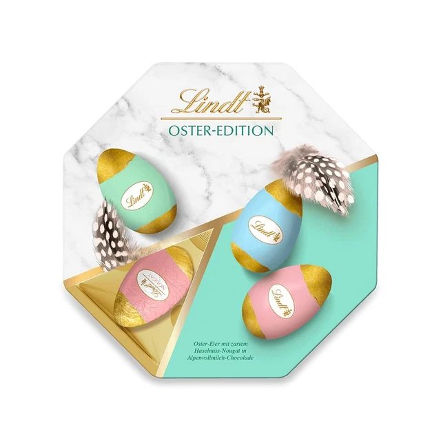 Pacchetto uova cioccolato Lindt cioccolatini varie varietà 2x144g NUOVO MHD 7/23