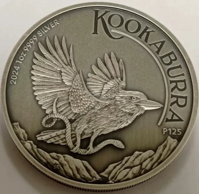 Silbermünze 1 oz Australien Kookaburra 2024 999 Silber Antik