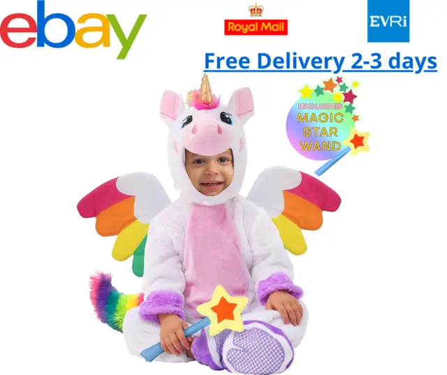 Set pigiama bambina tuta unicorno costume arcobaleno festa animale cosplay età 8-10