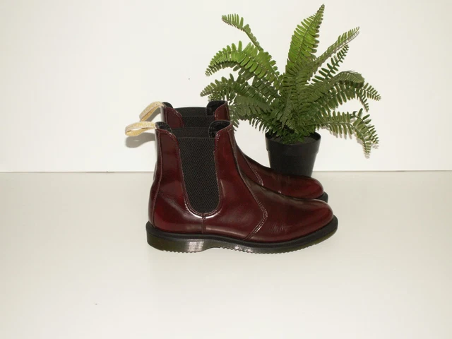 DR. MARTENS VEGAN FLORA cherry arcadia chelsea boots UK 6.5