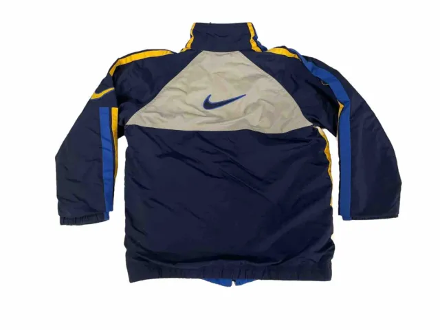 VTG Nike Jacket Youth Large Reversible Puffer Colorblock Swoosh Kids Y2K 14/16