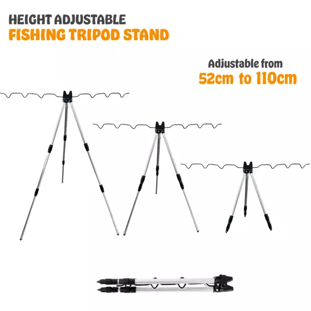 Portable Folding Fishing Rods Tripod Stand Rest Tackle for Outdoor Sea Beach UK