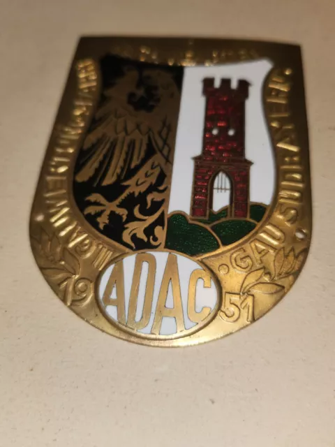 ADAC Emaille Plakette  1951