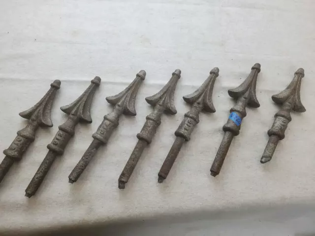 Vintage Victorian Cast Iron Fence Finials Lot of 7 Pieces   N260