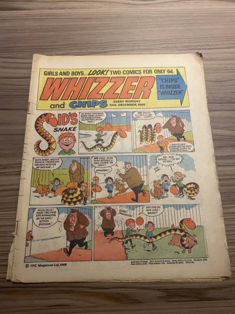 Whizzer and Chips Comic 13th December 1969 Free P&P