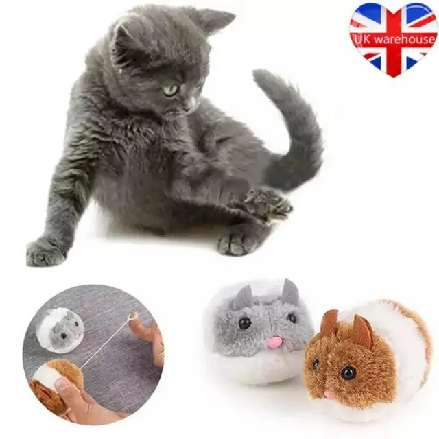 Cat Toy Kitten Mice Interactive Mouse Toys for Indoor Cats Moving Plush Hamster