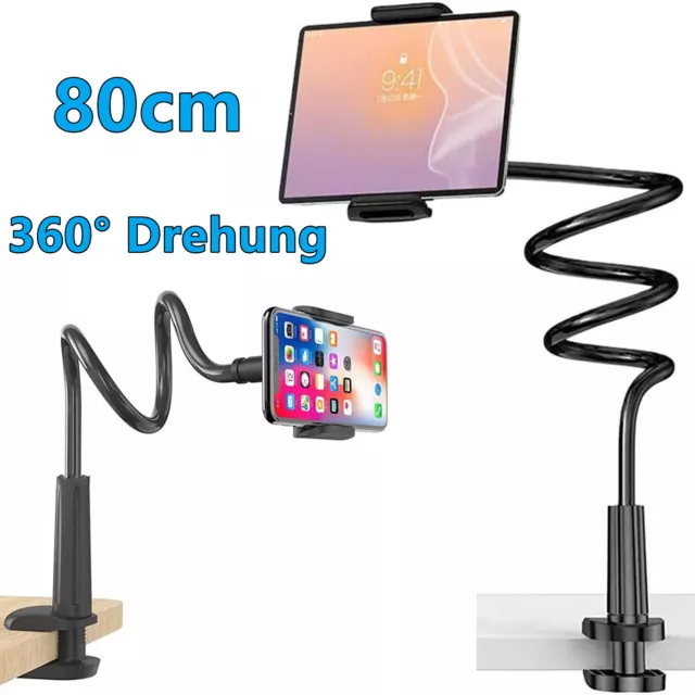 DE Universal Halterung Tisch Bett Schwanenhals Halter für Smartphone Handy 80cm