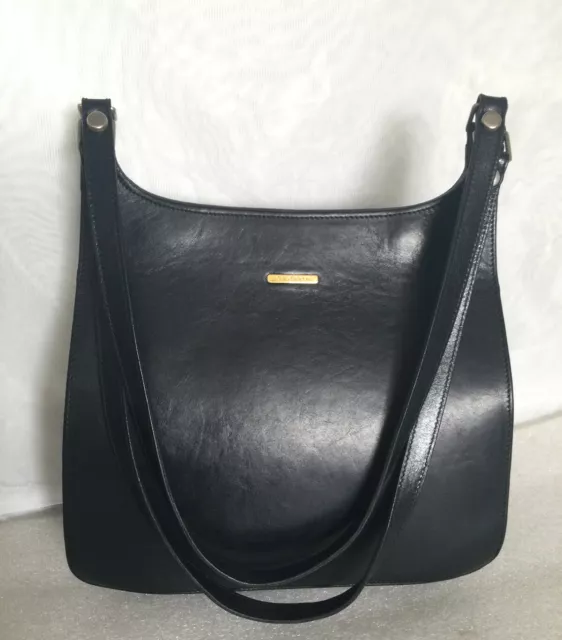 Vintage OROTON Black Leather Tote/Shoulder Bag / Handbag, Made In Australia