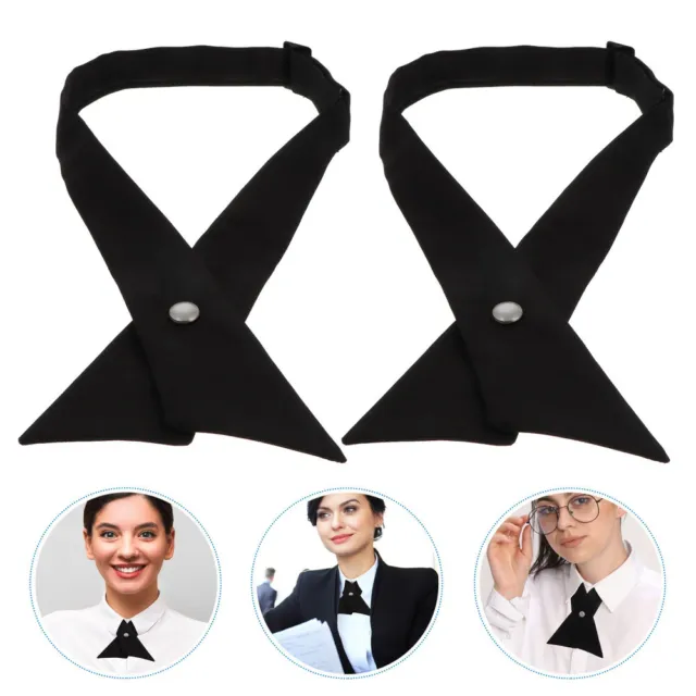 2 PCS Polyester Bow Tie Men Women Girls Neck School Uniform