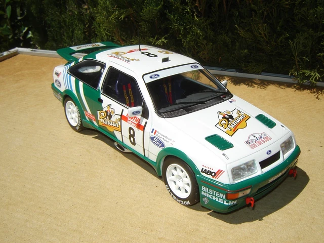 Autoart 1/18 Ford Sierra Cosworth – Réplique Aurora Tour De Corse 1988 – Miniature De Collection