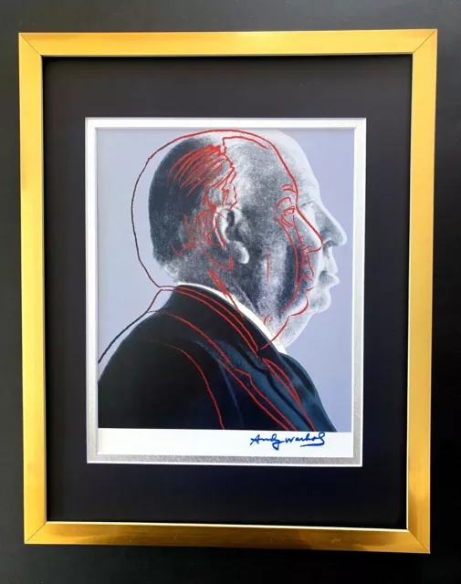 ANDY WARHOL  1984 SIGNED ALFRED HITCHCOCK PRINT MATTED 11X14 +List $549=