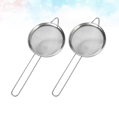 Relaxdays Colini da Cucina Zucchero Argento Frutta Set da 3 pz Farina Acciaio ∅ 7,12 & 18 cm con Manici 