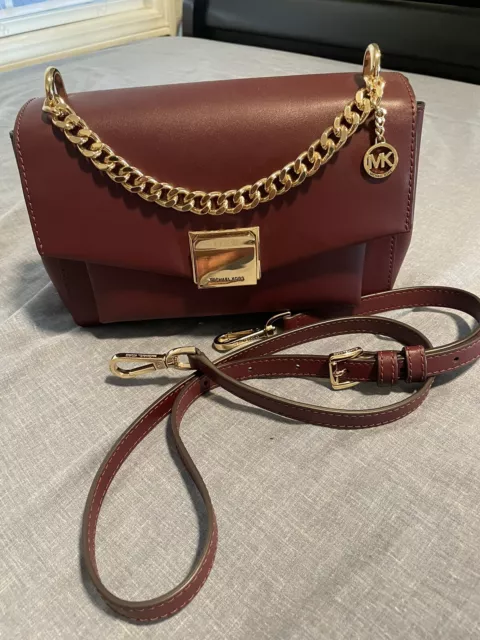 MICHAEL KORS Lita Small Red Leather Crossbody Bag + DUST BAG