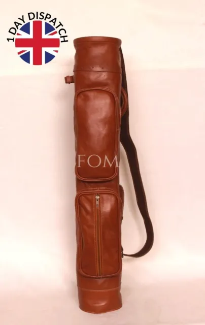 Golf Club Carry Bag with Pockets Leather Golf Holder Pencil Bag Golf Sunday Bag