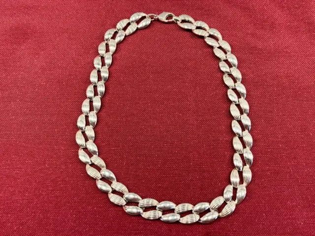 Stunning Imported Mid Century Modern Danish Solid Silver Necklace London 1994