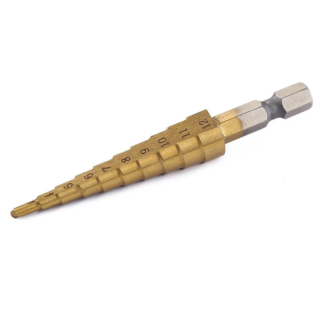 3-12mm HSS Titanium Step Drill Bit For Woodworking Metal Drilling Power Tools