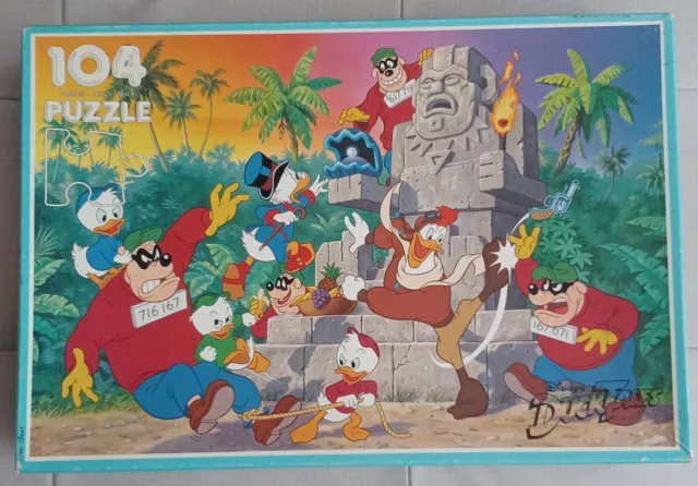 DISNEY MOSAICO BY CLEMENTONI Jigsaw PUZZLE 1984 VINTAGE 104 Piece Duck Tales